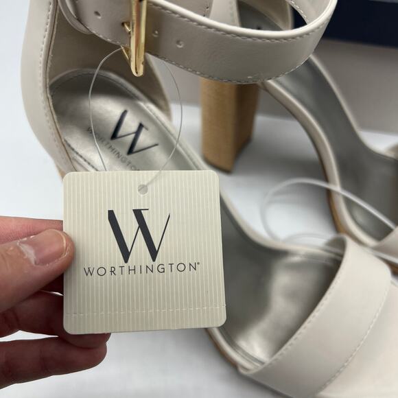 Worthington Womens Lynch Heeled Sandals Ivory Size 10M - Picture 4 of 16